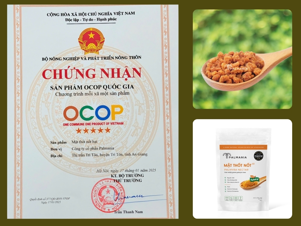 Chứng nhận sản phẩm OCOP 5sao cấp quốc gia