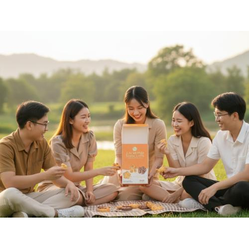 Bánh Hạnh Nhân Tiến Anh 80g – Đặc Sản Chợ Mới, Vị Mè Đậu Socola