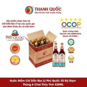 Nước Mắm Chỉ Dẫn Địa Lý Phú Quốc - Thanh Quốc 35N, 500ml x 6 chai