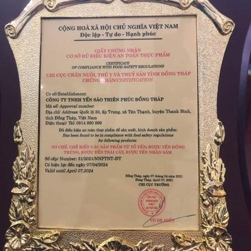 Chứng Nhận Cơ Sở Đủ Điều Kiện An Toàn Vệ Sinh Thực Phẩm | Thiên Gia Phúc